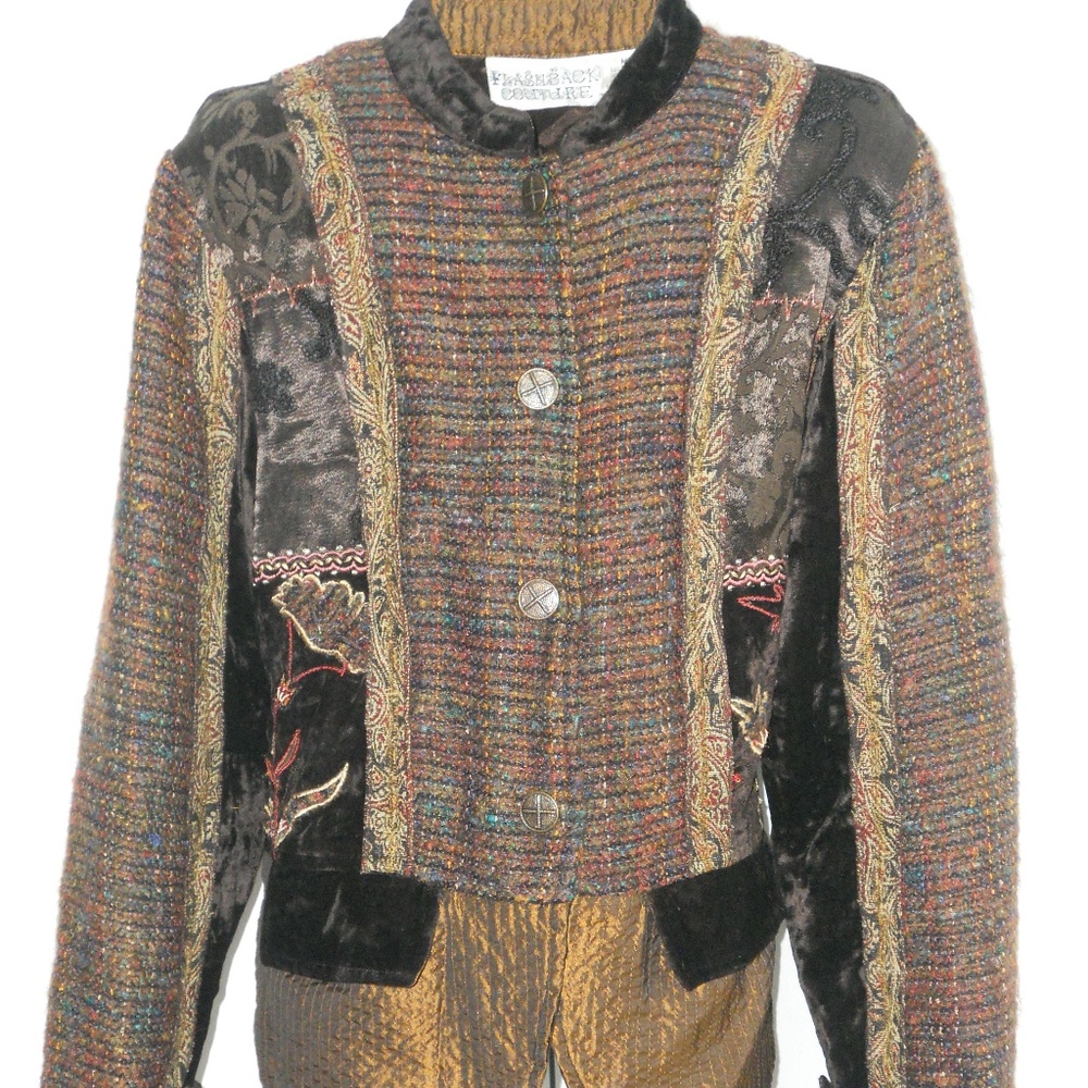 Flashback Couture Sweater Blazer Size Medium - image 2